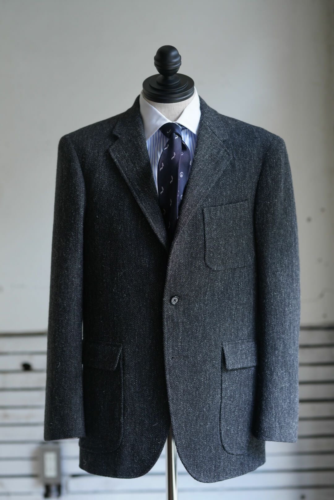 ケネスフィールド 50s SPORTS COAT テーラードジャケット 紺 36 KENNETH FIELD / 50's Sports Coat（Fox Hopsack Wool） ｜ ARCH