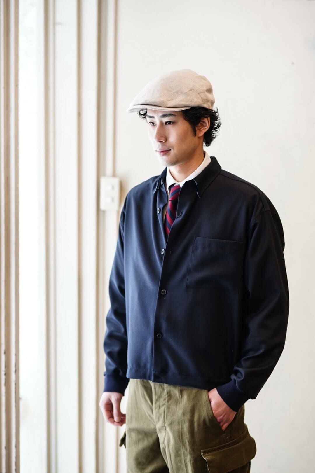 KENNETH FIELD ケネスフィールド ジャケット サイズ:M リップストップ オープンカラー シャツジャケット EZ-JAC アウター ブルゾン イージー ジャック ネイビー 紺 日本製 【メンズ】【中古】 EZ-JAC V | ARCH ONLINE SHOP