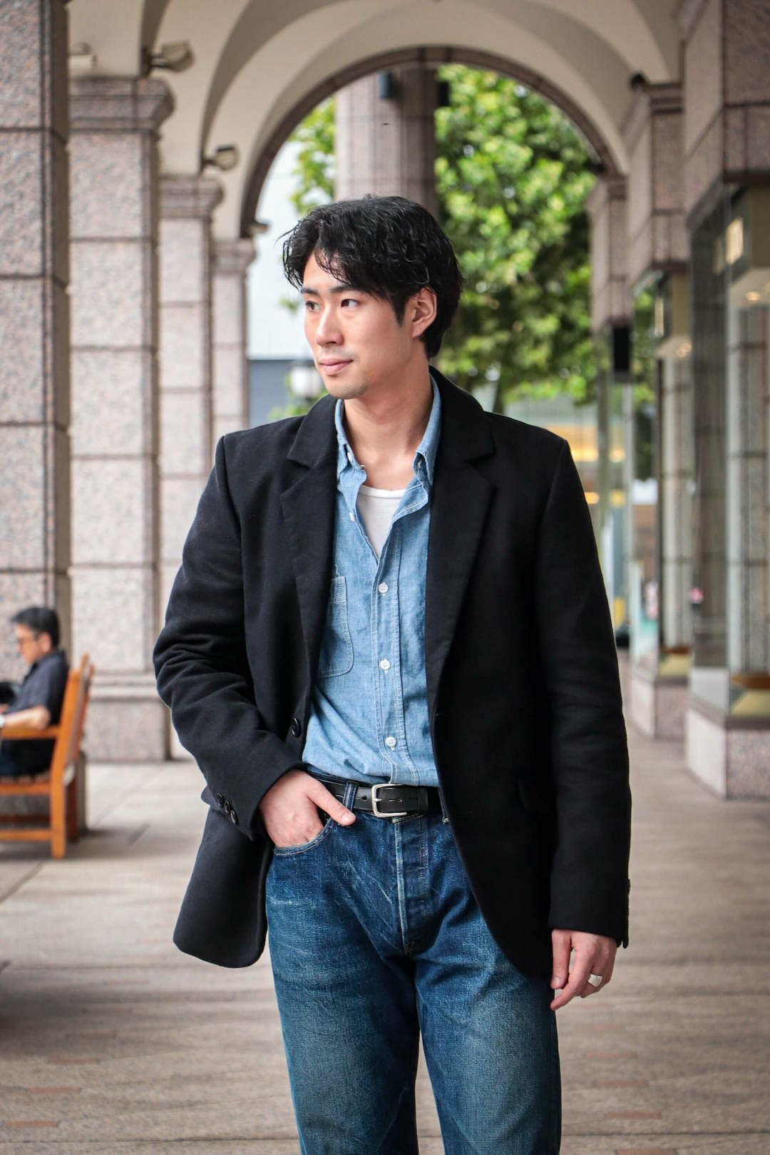フランクリーダー　ブラックベッドリネン　2Bジャケット　М DEUTSCHLEDER 2B JACKET | ARCH ONLINE SHOP