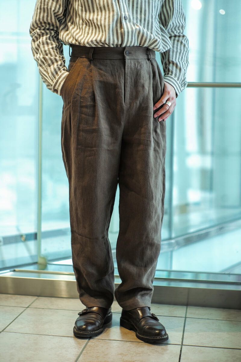 WASHED LINEN 2TUCK TROUSERS | ARCH ONLINE SHOP