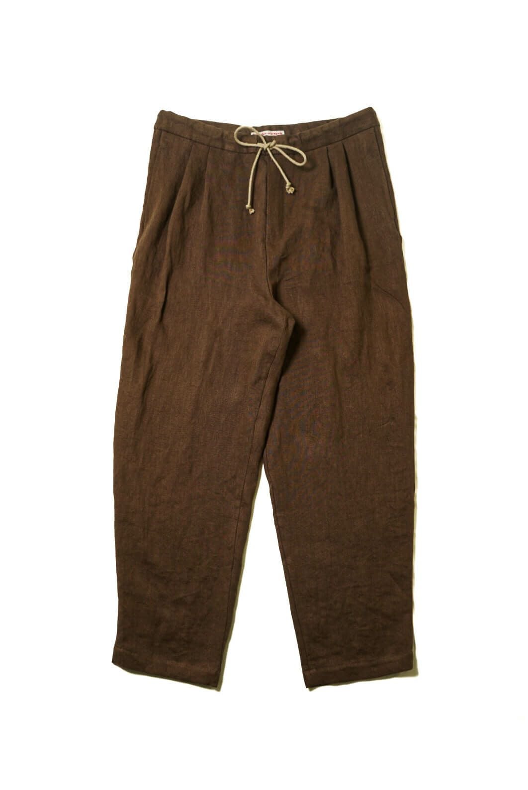 WASHED OLD LINEN 2TUCK DRAWSTRING TROUSERS | ARCH ONLINE SHOP