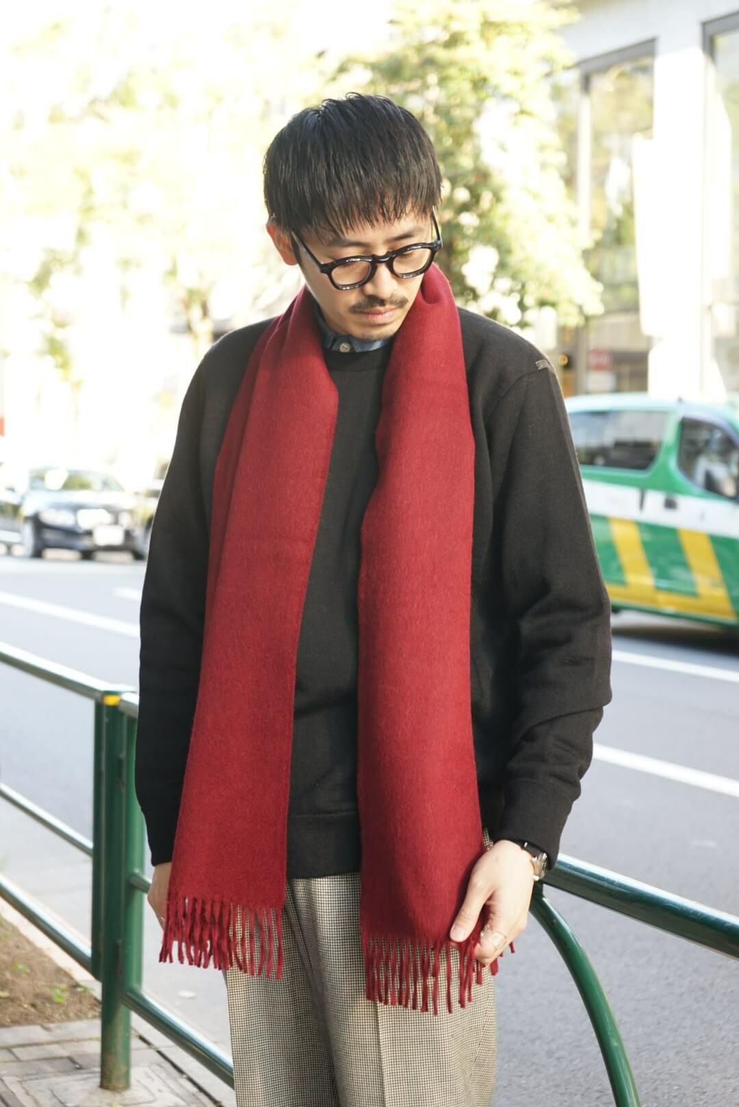THE INOUE BROTHERS Brushed Scarf バーガンディ THE INOUE BROTHERS（ザイノウエブラザーズ） マフラー THE INOUE