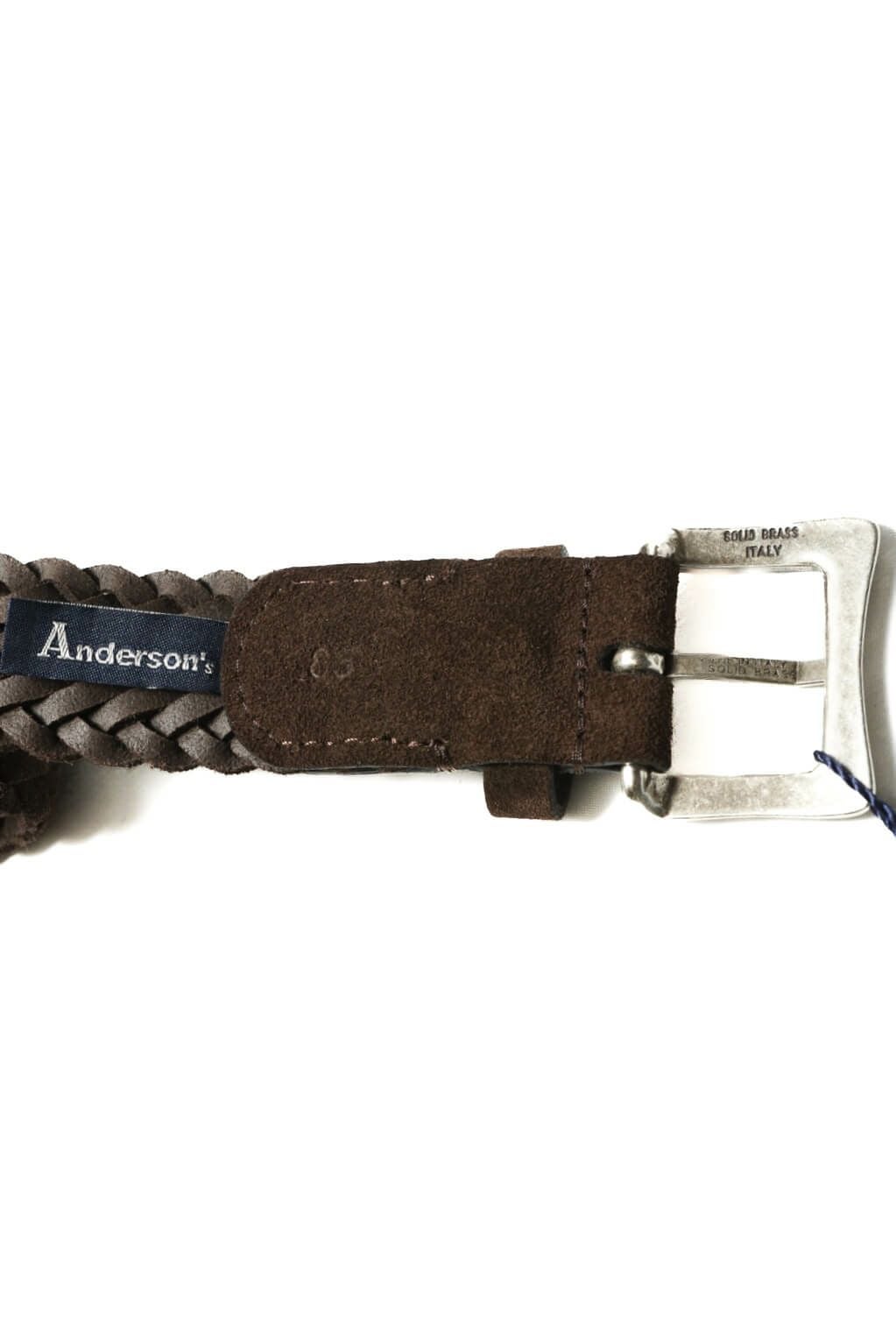 アンダーソンズ ベルト Anderson s カーフネイビーレザー シルバー