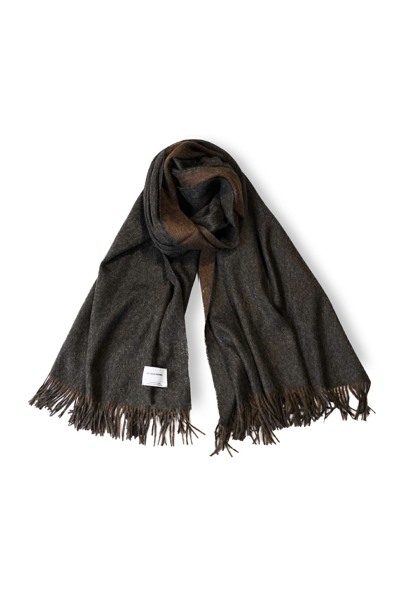 TWO COLOUR LARGE BLUSHED STOLE（BLACK/BROWN） | ARCH ONLINE SHOP