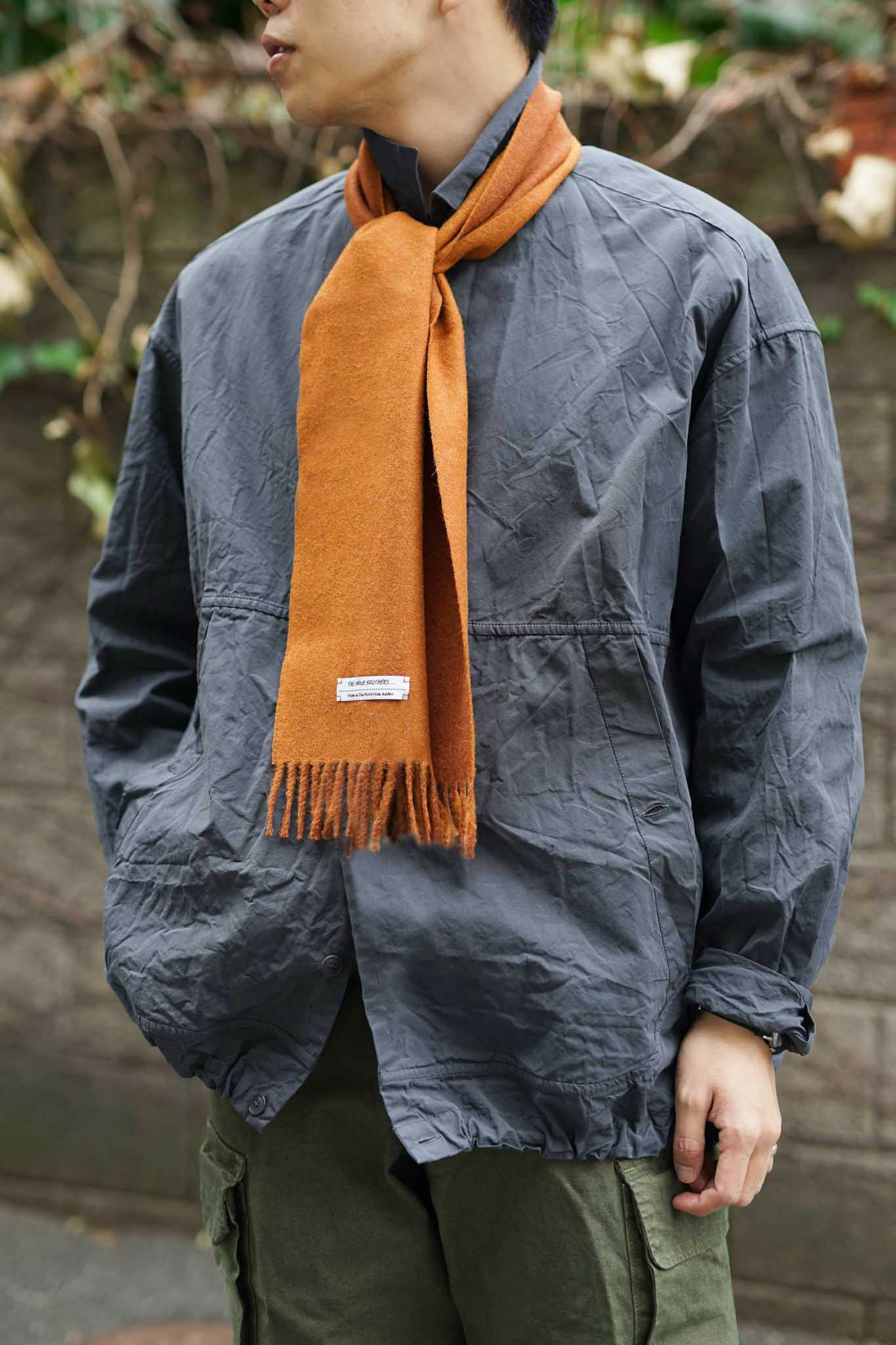 TWO COLOUR BRUSHED NECK SCARF（CARAMEL/BROWN） | ARCH ONLINE SHOP