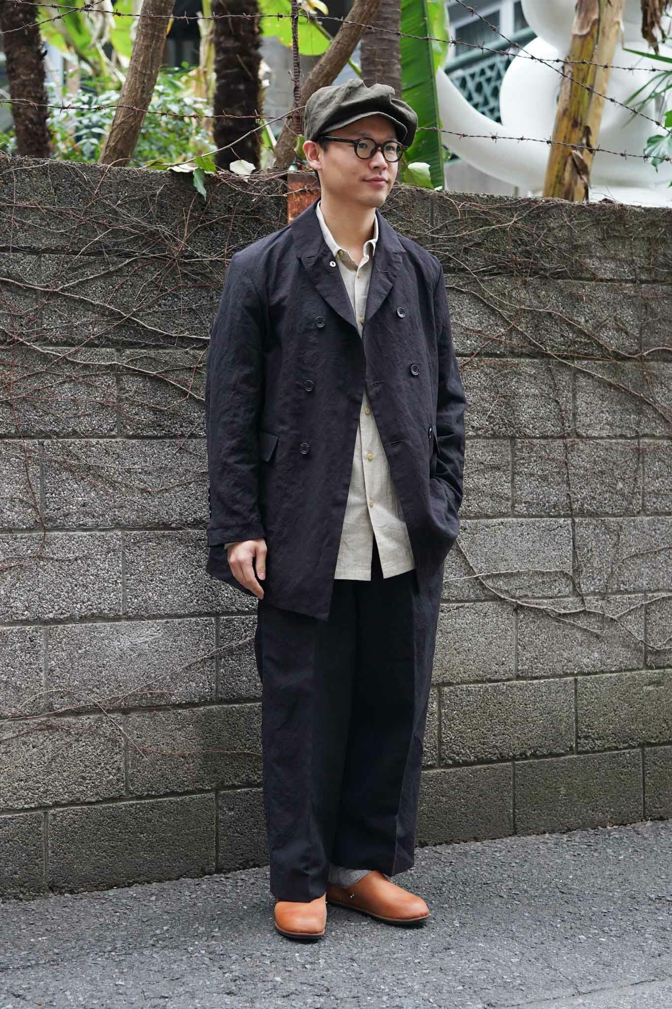 INES PA. - WOOL LINEN WASHED FINISH（BROWN） | ARCH ONLINE SHOP