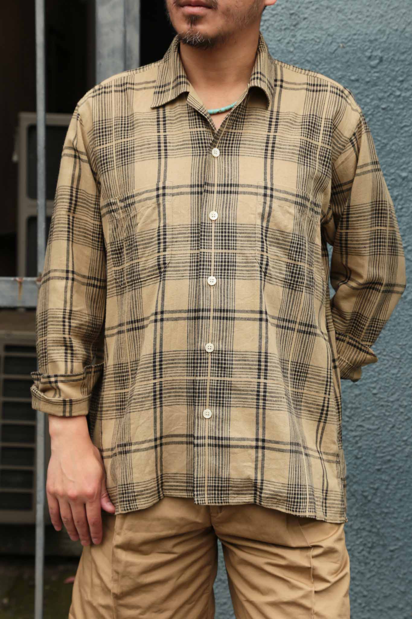 ☆ hebe.bocho様│モイス３ ＆ ナリッシュ１ ABSHINTH SHIRT dobbie plaid（BEIGE） | ARCH ONLINE SHOP