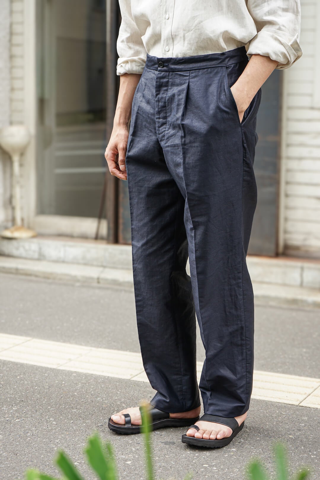 EASY TROUSERS COTTON LINEN（NAVY） | ARCH ONLINE SHOP